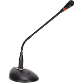 Keenso Stable Performance Gooseneck Condenser Microphone with XLR to 6.35mm Cable, D38 Computer Microphone with 360° Flexible Gooseneck for Broadcast, Black Color