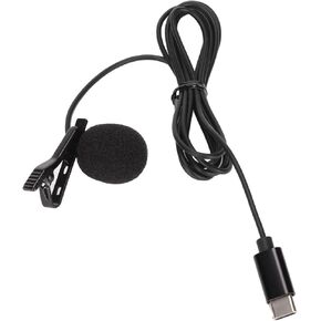 Type C Lavalier Microphone Noise Cancelling USB C Lapel Microphone for Web Teaching, Interview Recording - TPE Material, 1 Pack