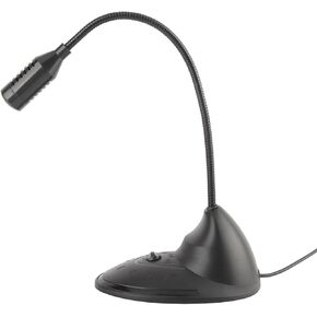Keenso ABS Black Omnidirectional 3.5mm Plug Computer Microphone with Adjustable Tube for Home Studio - 1PCS