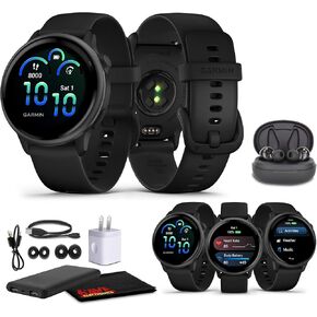Garmin Vivoactive 6 Smartwatch Slate with Black Silicone Band Best Fitness GPS Smart Watch with AMOLED Display, 11-Day Battery, 80+ Sports Apps, Advanced Activity Tracking Watch Bundle for Men &Women