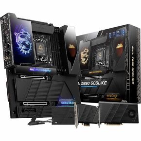 MSI MEG Z890 GODLIKE, E-ATX - Supports Intel Core Ultra Processors (Series 2), LGA 1851 - Dynamic Dashboard III, EZ Slide M.2, DDR5 (9200+ MT/s OC), M.2 & PCIe 5.0, Thunderbolt 5, Wi-Fi 7, 10G LAN