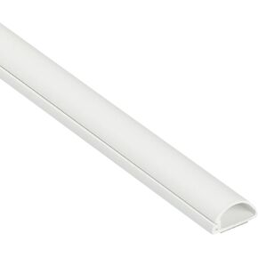 D -Line 15.7in TV Cord Reder ، غطاء كابل نصف مستدير حاصل على براءة اختراع ، إخفاء الأسلاك التلفزيونية الجدارية ، مخفي الكابلات المكون من قطعة واحدة ، لاصق ، السباق الزخرفي - 1.18in W x 0.59in H × 15.7in L - أبيض