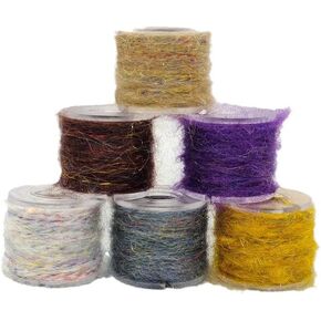Pack of 6 Dirty Bug Yarn Mottled Dubbing Thread Fly Fishing Tying Material for Shrimps Baetis Caddis Nymphs Lure Bait 20M/Spool