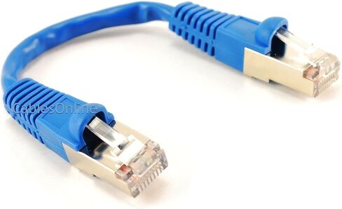 Cablesonline ، 10 حزم 6 بوصة STP محمي Cat5e Cat5e CATPLAY CLOCKS ، مع موصلات محمية RJ45 ، (U-S000BL-10) in Kuwait