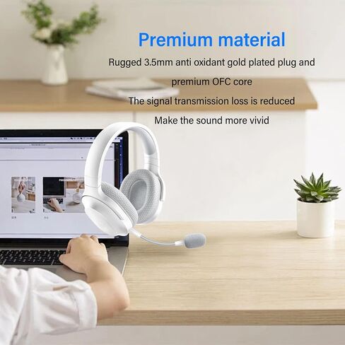 Yoidesu Mic Replacement for Barracuda X Game Headset, 3.5mm Detachable Gaming Boom Microphone with Foam (White) in Saudi Arabia