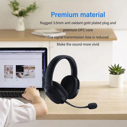 Yoidesu Mic Replacement for Barracuda X Game Headset, 3.5mm Detachable Gaming Boom Microphone with Foam (White) in Saudi Arabia