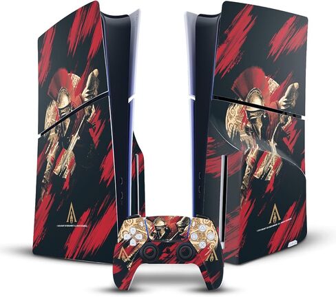 تصاميم القضية الرئيسية مرخصة رسميا Assassin's Creed Odyssey Artsey Kassandra Vinyl Gaming Skin Mucal متوافق مع Sony PlayStation 5 PS5 Slim/Pro Disc Edition Console & DualSense Controller in Kuwait