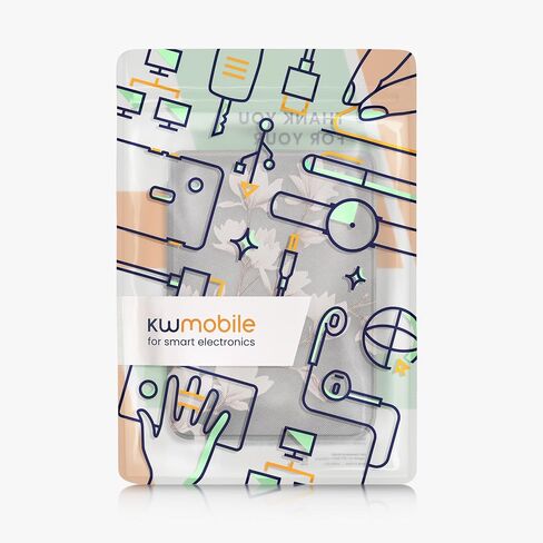 حالة Kwmobile متوافقة مع Kobo Clara BW/Color Case - غطاء Ereader - Magnolias Taupe/White/Blue Gray in Saudi Arabia