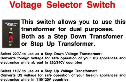 Simran THG-1000T Step Up & Down Voltage Transformer Converter for 110V & 220v/240V, 1000W, Black in Saudi Arabia