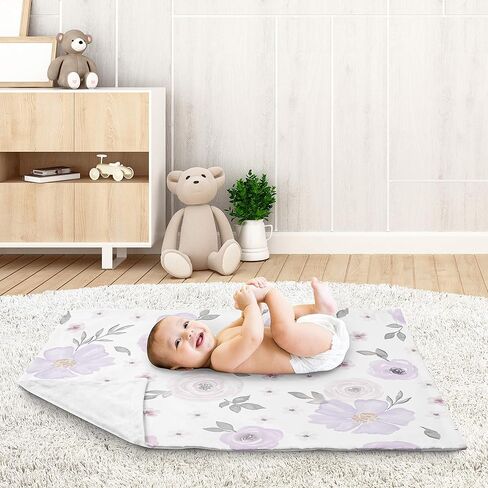 Sweet Jojo Designs Navy Blue and Pink Watercolor Floral Baby Girl Receiving Security Swaddle Blanket for Newborn or Toddler Nursery Car Seat Stroller Soft Minky - Blush Green White Shabby Chic Flower in Saudi Arabia