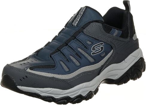 Skechers Men's Afterburn Wonted Shoes, Black/Orange, 9 W in Saudi Arabia