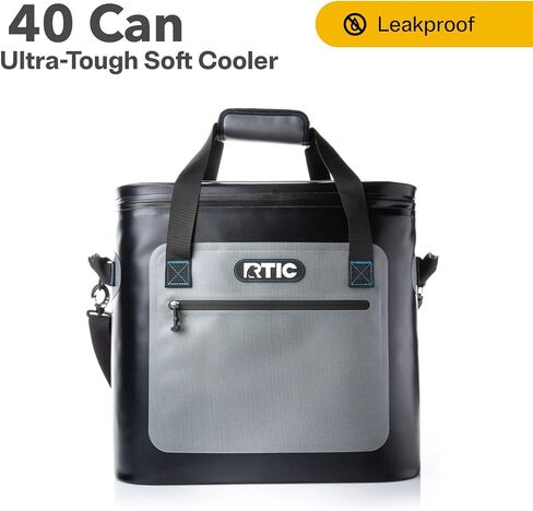 RTIC Ultra-Tough Soft Cooler 40 Can, Insulated Bag Portable Ice Chest Box for Lunch, Beach, Drink, Beverage, Travel, Camping, Picnic, Car, Trips, Floating Cooler Leak-Proof with Zipper in Saudi Arabia
