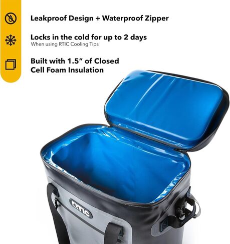 RTIC Ultra-Tough Soft Cooler 40 Can, Insulated Bag Portable Ice Chest Box for Lunch, Beach, Drink, Beverage, Travel, Camping, Picnic, Car, Trips, Floating Cooler Leak-Proof with Zipper in Saudi Arabia