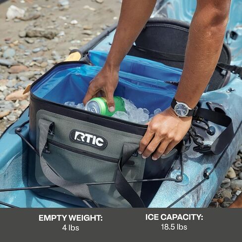 RTIC Ultra-Tough Soft Cooler 40 Can, Insulated Bag Portable Ice Chest Box for Lunch, Beach, Drink, Beverage, Travel, Camping, Picnic, Car, Trips, Floating Cooler Leak-Proof with Zipper in Saudi Arabia
