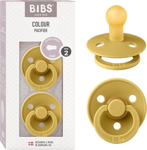 BIBS Pacifiers 0-6 Months | Pack of 2 Premium Soothers | BPA-Free Round Nipple | Made in Denmark | Blush/Ivory Color Pacifier in Kuwait