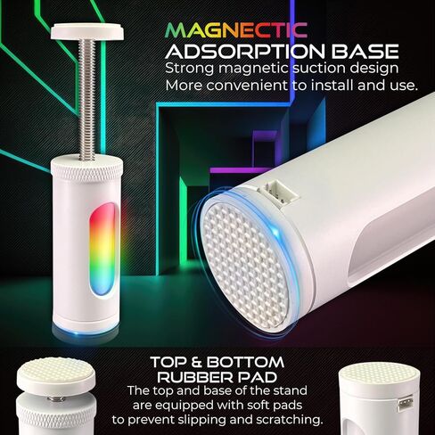 Aurawave GPU Support Bracket ، حامل بطاقة الفيديو المضاد لـ SAG ، قوس GPU قابل للتعديل مع قاعدة المغناطيس ، دعم بطاقة رسومات ARGB 5V 3PIN 67-110 مم (أسود) in Kuwait