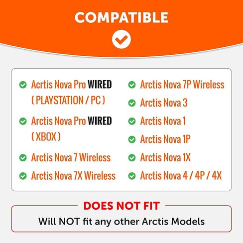 WC Earpad and Upgraded Silicone Headband Combo for Arctis Nova Headphones | Cooling Gel Earpads & Matching Design Headband for Epic Gaming | Black in Saudi Arabia