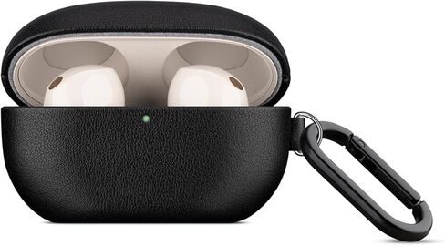 Case Case متوافق مع Sony WF -1000XM5 ، حالة جلدية نباتية على غرار ألياف الكربون مصممة لسماعات الأذن WF1000XM5 COVER 2023 ، الغطاء الصلب الواقي للرجال/النساء - الأسود in Kuwait