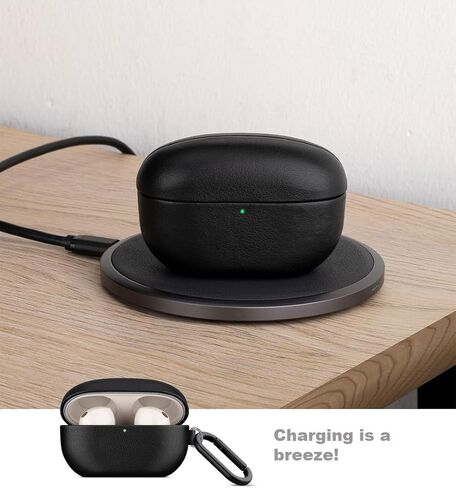 Case Case متوافق مع Sony WF -1000XM5 ، حالة جلدية نباتية على غرار ألياف الكربون مصممة لسماعات الأذن WF1000XM5 COVER 2023 ، الغطاء الصلب الواقي للرجال/النساء - الأسود in Kuwait