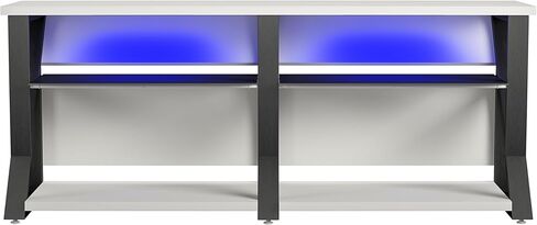 NTNESE Genesis Gaming TV Stand لأجهزة التلفزيون التي تصل إلى 70 "، وقصة تلفزيون إدارة الأسلاك ، ومركز ألعاب الترفيه ، وكهف مان ، وغرفة ألعاب ، وغرفة اللعب ، وأضواء RGB LED ، أبيض in Kuwait