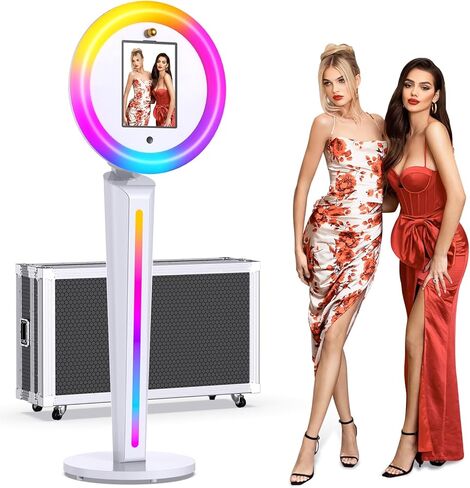 Portable Photo Booth Shell Stand for I Pad 10.2 "10.9" 11 "12.9" Control RGB Ring Ring Music Music Sync Box Metal Fashion Machine for Events Rental and Wedding (A2) in Kuwait