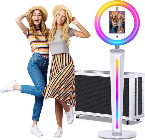 Portable Photo Booth Shell Stand for I Pad 10.2 "10.9" 11 "12.9" Control RGB Ring Ring Music Music Sync Box Metal Fashion Machine for Events Rental and Wedding (A2) in Kuwait