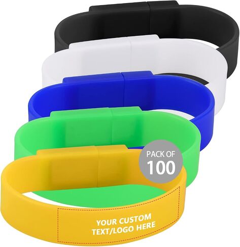 مخصص معصم USB فلاش محركات 100 حزمة الحزمة ، شعار أو نص مخصص - كهدايا الشركة والهدايا الترويجية - 2 جيجابايت in Kuwait