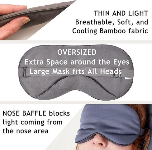 100% Tencel Sleep+mask - Eye Mask Sleeping Mask, Sleep Eye Mask Men, Light Blocking Sleep Masks for Women, Eye Shade Cover for Travel, Night Eye Masks Sleep Blindfold Eye Pillow Blackout Black Eyemask in Saudi Arabia