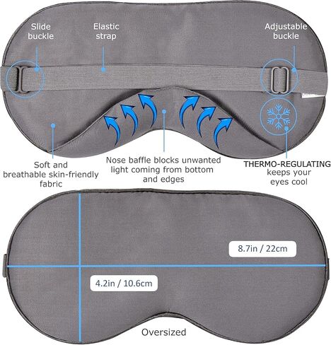 100% Tencel Sleep+mask - Eye Mask Sleeping Mask, Sleep Eye Mask Men, Light Blocking Sleep Masks for Women, Eye Shade Cover for Travel, Night Eye Masks Sleep Blindfold Eye Pillow Blackout Black Eyemask in Saudi Arabia