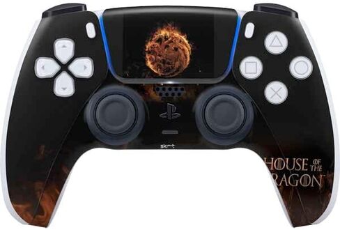 Skinit Decal Gaming Skin Compatible with PS5 Controller - Officially Licensed HBO House of The Dragon Burning Dragon Design in Saudi Arabia