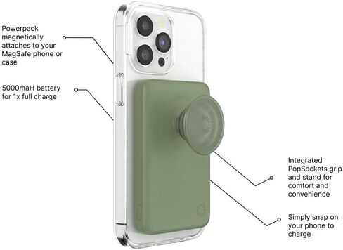 PopSockets PowerPack for MagSafe, Portable Phone Charger, Magnetic Wireless Portable Charger, 5000mAh - Desert Mosaic in Saudi Arabia