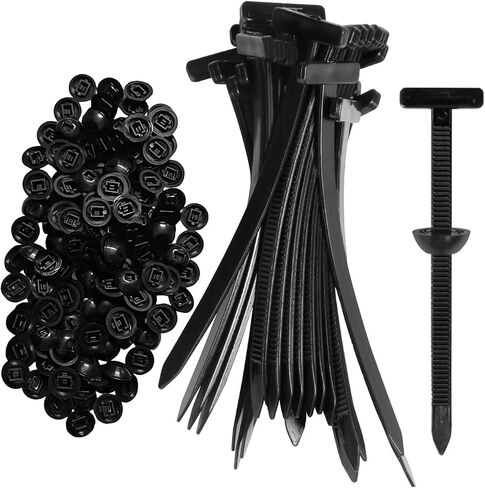 100pcs Nylon Universal Cable Tie Buckle – Heavy Duty Self-Locking Zip Ties Holder with Pin & Button Design, Plastic Cable Ties Tool Fasteners Car Body, UV Resistant Zipties for Car Daily Fixing in Saudi Arabia