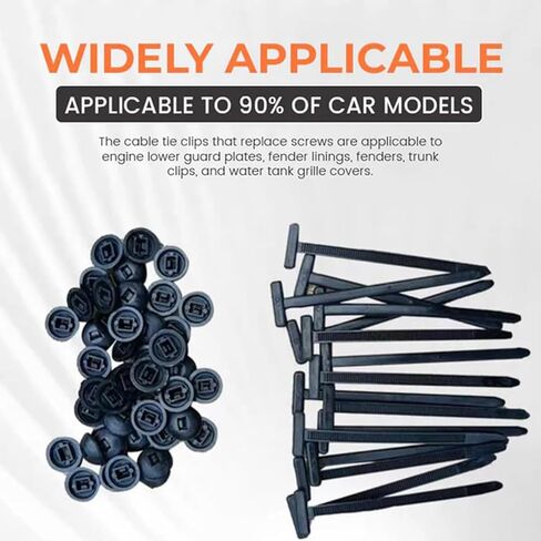 100pcs Nylon Universal Cable Tie Buckle – Heavy Duty Self-Locking Zip Ties Holder with Pin & Button Design, Plastic Cable Ties Tool Fasteners Car Body, UV Resistant Zipties for Car Daily Fixing in Saudi Arabia