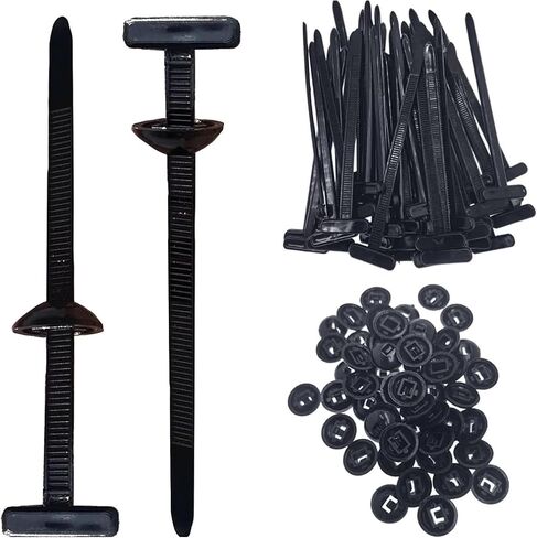 100pcs Nylon Universal Cable Tie Buckle – Heavy Duty Self-Locking Zip Ties Holder with Pin & Button Design, Plastic Cable Ties Tool Fasteners Car Body, UV Resistant Zipties for Car Daily Fixing in Saudi Arabia