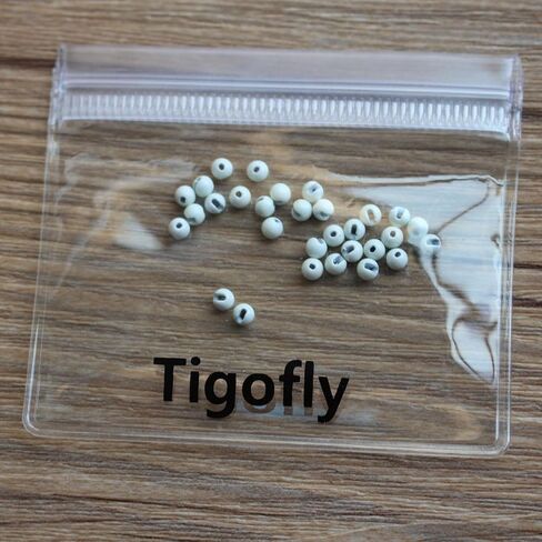 30 pcs/lot Glow in The Dark 3 Sizes Nice-Designed Slotted Luminous White Tungsten Beads Fly Tying Beads Materials (3mm) in Kuwait