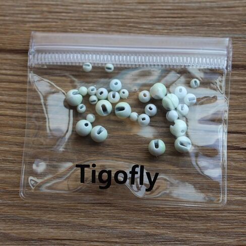 30 pcs/lot Glow in The Dark 3 Sizes Nice-Designed Slotted Luminous White Tungsten Beads Fly Tying Beads Materials (3mm) in Kuwait