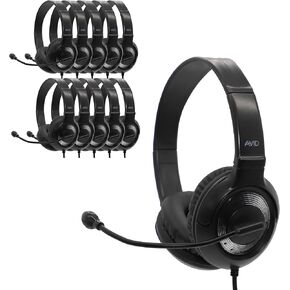 Avid AE-55 Black and Silver Headphone with Microphone and USB 2.0 Plug (40 Pack)