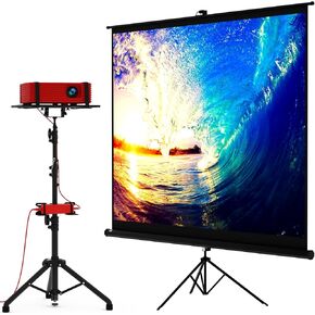 PropVue 100" Projector Screen with Stand (4:3) & Universal Projector Tripod Stand