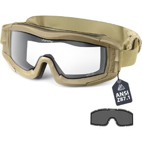 Airsoft Goggles Anti Fog with ANSI Z87.1 Certified, Safety Goggles Impact Resistant, Tactical Shooting Glasses