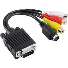 VGA to 3RAC +S (AV Cable) Video Cable VGA to S Vedio Terminal Adapter VGA to AV Converter