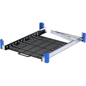 RackSolutions 1U Adjustable Vented 19 Inch Sliding Server Rack Mount Shelf with Cable Management Arm 24 Inch Deep