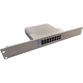 حامل شبكة 1.5 بوصة بحجم 19 بوصة من أجل مفتاح Ubiquiti USW-Lite-16-Poe ، تصميم مفتوح ، حامل أذن رف (أسود)