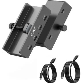 10Gbps USB C Hub - EJAY 4Ports Aluminum USB 3.2 Docking Hub Clamp Design for Desk/Computor with Extra Power Supply Port and 47inches Long Data Cable&39inches Power Cable (BJ-4C-BK)