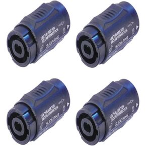 (4 Pack Neutrik NL4MMX Speakon Locking 2 and 4 Pole Coupler Female to Female