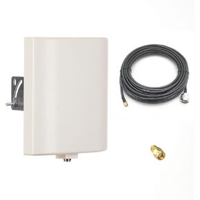 2.4G 5GHz WiFi Panel Antenna Dual Band Outdoor Pole Mount with 10ft Extension Cable SMA Male and RP-SMA Adaptor for Wireless WiFi Router Network Card Security IP Camera Video Surveillance Monitor