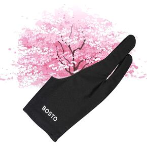 HXBER Drawing Glove, Two-Finger Free Size Drawing Cover Artist Tablet Drawing Cover for Right & Left Hand Compatible with/UGEE//Wacom Graphics Drawing Tablets