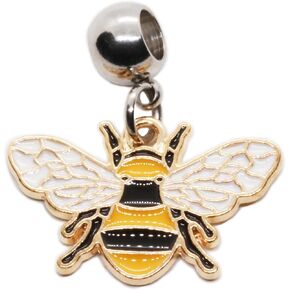 Dave The Bunny Bee Charms - Decor Bee Decor Monnector مع سحر سبيكة معدنية لزخارف Bumblebee الأنيقة وديكور Bumblebee