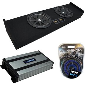 Harmony Audio Compatible with 2009-20 Ford F-150 Super Crew Truck C10 Comp Dual 10" Sub Box Enclosure with Harmony HA-A800.1 Amplifier