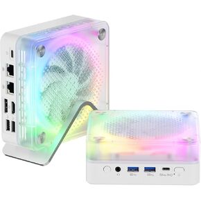 كمبيوتر Mini PC Gaming Computer ، Ryzen 8745HS ، Ultra-Fast ، 4.9GHz 8C/16T ، AMD Radeon 780M ، 32GB DDR5 5600MHz 1TB PCIE 4.0 SSD ، 65W/USB-C 4.0/2.5GBPS/WIFI6/BT5.2/RGB ،