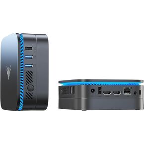 KAMRUI Mini PC, Ιntel Celeron J3455 Mini Desktop Computer, 8GB DDR/128GB eMMC Small Computer 4K Support 2.5" SSD/mSATA SSD/2.4G+5G Dual WiFi for Home Business Education